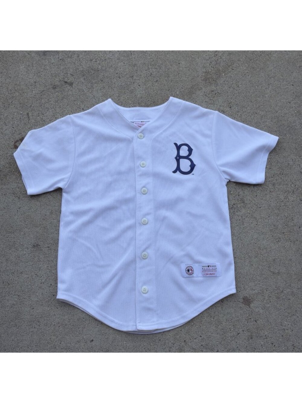 Brooklyn Dodgers Robinson Jersey S 8 White MLB Genuine Merchandise Kids